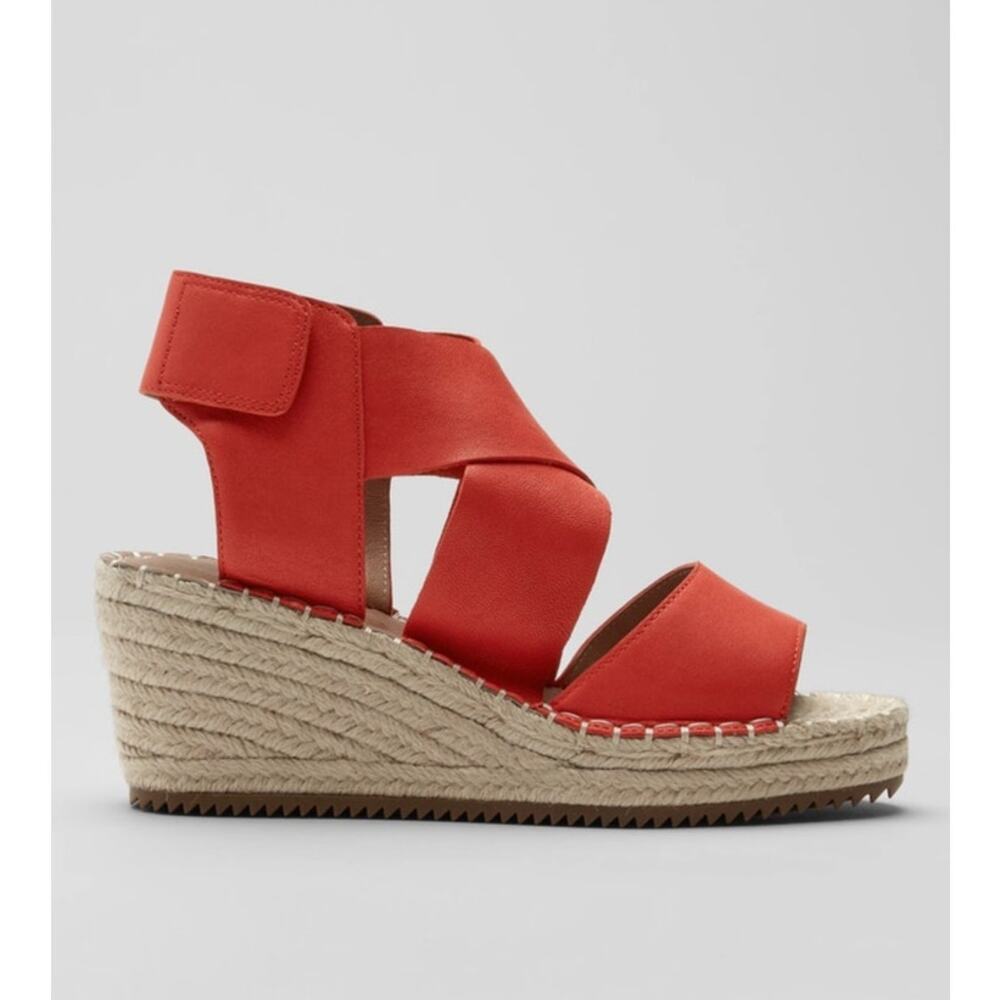 Eileen Fisher Willow Tumbled Leather wedge espadrille